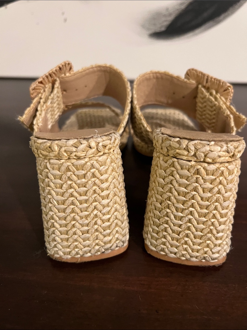 Woven Raffia Slide Mules - Picture 3 of 4